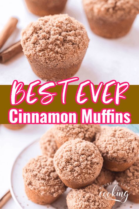 Best Cinnamon Muffins Ever! These Best Ever Cinnamon Muffins have a cinnamon sugar streusel topping. These fluffy moist muffins are so quick to make!  Recipe makes 12 muffins so share them with your friends and family! Cinnamon Muffins Easy, Muffin Recipes Cinnamon, Muffins Easy, Streusel Coffee Cake, Moist Muffins, Decadent Chocolate Desserts, Trifle Pudding, Cinnamon Muffins, Cheesecake Desserts