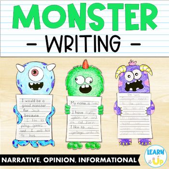 This is a fun and engaging writing project where students get to build and write about their own monster. There are 3 different prompts, one for each genre (narrative, opinion, and informational). There are pages for both pre-writing and drafting. The final product is a student-designed monster which captures their writing. Students will love designing, coloring and writing about their very own monster. Enjoy! Monster Writing Prompts, Monster Directed Drawing, Monster Writing, Narrative Writing Activities, Fall Classroom Ideas, Teacher Tricks, Writing Steps, Describing Words, 5th Grade Writing