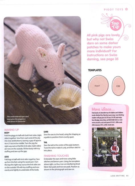 Knit Pig Pattern Free, Knitted Pig Pattern Free, Knitting Dolls Free Patterns, Knitted Dolls Free, Knitting Things, Elephant Soft Toy, Pig Toys, Knitted Toys Free Patterns, Knitting For Charity