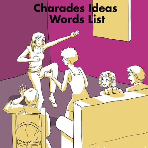 Charades: Topic Ideas, Word Lists, and How to Play - HobbyLark - Games and Hobbies Words For Charades, Charade Ideas Funny, Charades For Adults, Charades Word List, Charades Ideas, Charades Words, Recreational Therapist, Games For Ladies, Charades Game