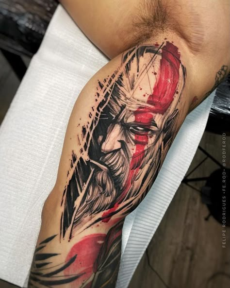 Viking Tattoo Sleeve, Warrior Tattoos, Trash Polka Tattoo, Norse Tattoo, Leg Tattoo Men, Tatuaje A Color, Famous Tattoos, Men Tattoos, Greek Tattoos