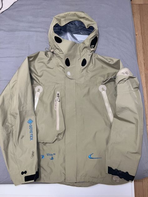 Nike x Off-White GORE-TEX Tactical Jacket Goretex Jacket, Tactical Jacket, Gore Tex Jacket, Off White Mens, Youtube Logo, Men's Outerwear, Mens Outerwear, Light Jacket, White Nikes