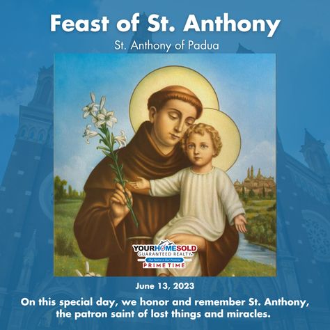 Happy Feast of St. Anthony Happy Feast Of St Anthony, Feast Of St Anthony, Happy Feast, St Anthony's, Merry Christmas Pictures, St Anthony, Saint Anthony, Prime Time, Home Team