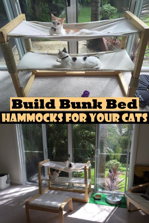 Diy Cat Projects, Cat Home Diy, Cat Room Ideas Diy, Cat Playground Diy, Diy Cat Furniture, Diy Cat Stuff, Hammock Ideas, Diy Cat Hammock, Cat Diy Crafts