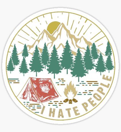 I Hate People Stickers | Redbubble People Stickers, Wall Phone, Wood Slice Art, Stickers Redbubble, Wall Window, I Hate People, Suv Cars, Green Theme, Hate People