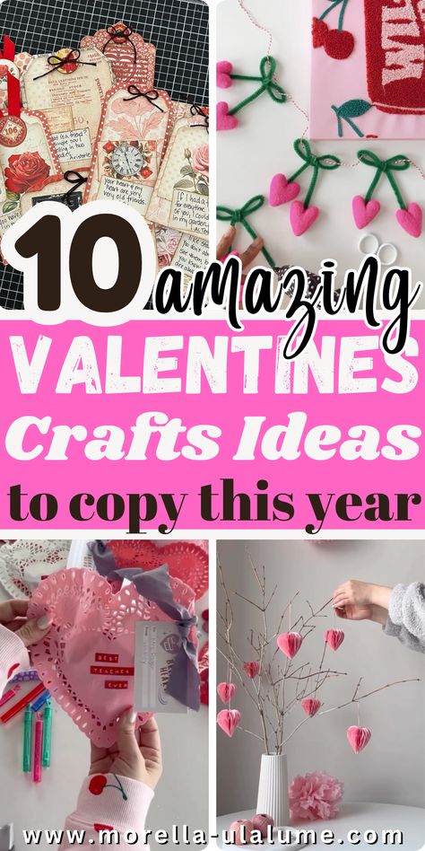 Get creative this Valentine’s Day with these adorable Valentine crafts! 💌✨ From vintage-inspired DIY decor to heartfelt cards and gifts for him, explore easy ideas perfect for adults and teens. Use felt, paper, or wooden elements to craft unique decorations or thoughtful presents for your boyfriend. Click now for DIY Valentine crafts and ideas to make this day extra special! Homemade Gifts Valentines Day, Valentine Ideas For Students, Valentine Crafts For Teens To Make, Valentine School Craft, Paper Craft Valentines Day Gift Ideas, Valentine Scrabble Crafts, Valentines Ideas For Classmates, Diy Valentines Paper Crafts, Easy Valentines Day Crafts For Adults