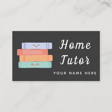 Tutor Business, Teacher Business Cards, Cute Business Cards, Tutoring Business, Home Tutors, Teacher Business, Professional Business Card Design, Teaching Career, Simple Business Cards