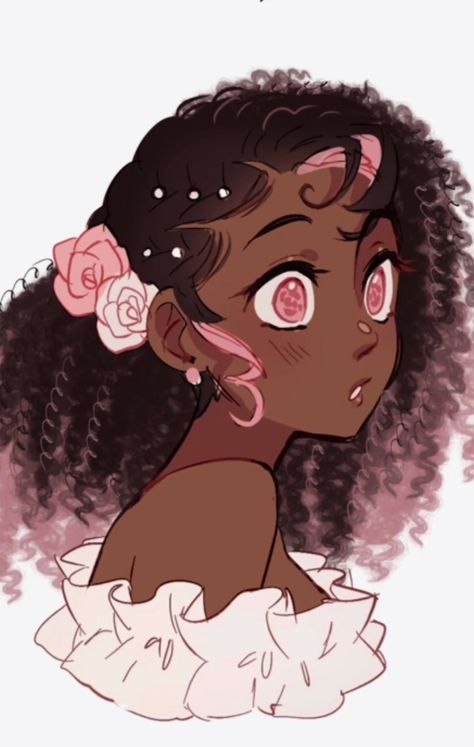 Black Anime Characters, Black Anime, Black Art Pictures, Black Love Art, Pink Eyes, Cute Art Styles, Drawing Base, Oc Ideas, Cartoon Art Styles