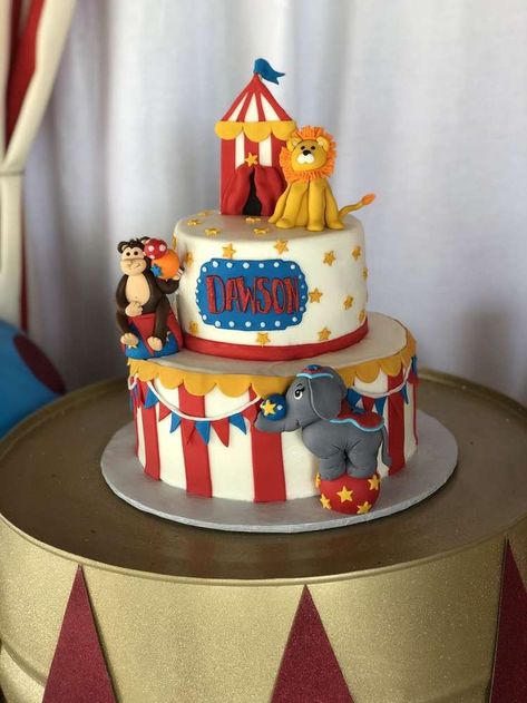 Circus 1st Birthday Party, Carnival Party Foods, Carnival Birthday Cakes, Circus Birthday Party Decorations, Circus Birthday Party Ideas, Circus Birthday Cake, Circus Theme Cakes, Circus 1st Birthdays, Circus Birthday Party Theme