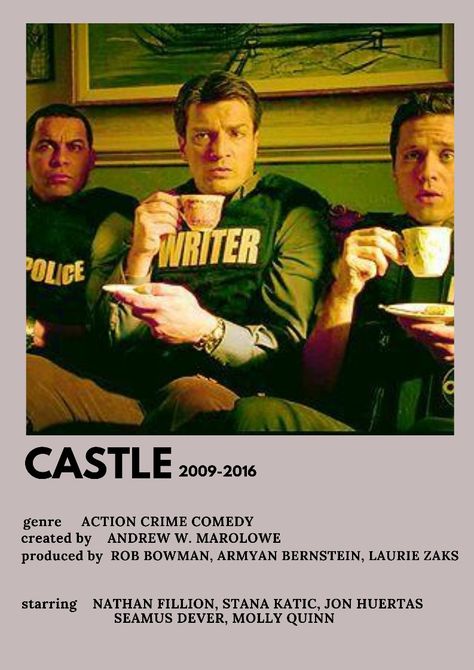 Castle Poster Tv Show, Castle Tv Show Aesthetic, Polaroid Movies, Tv Show Posters, Castle Tv Show, Castle 2009, Tv Posters, Castle Series, Castle Tv Series