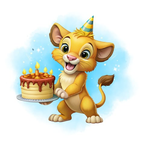 Simba Png, Simba Birthday, Lion King 3, Unique Tattoos For Women, Lion King Pictures, Lion King Cakes, Happy Birthday Cards Printable, Il Re Leone, Floral Cards Design