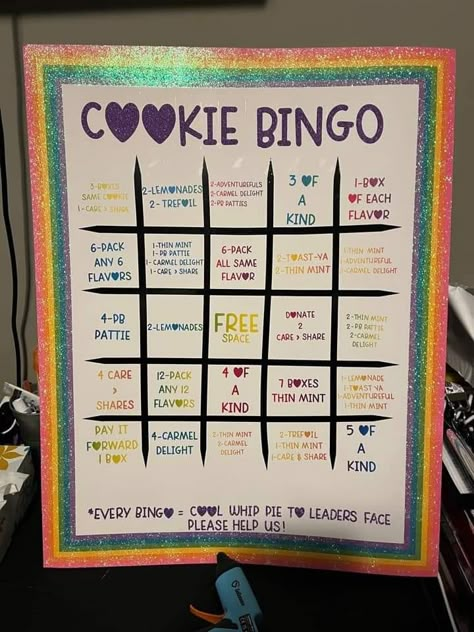 Cookie Booth Bingo, Cookie Rally Ideas Girl Scout, Girl Scout Cookie Rally Activities 2024, Girl Scout Cookie Games, Daisy Scout Meeting Ideas, Daisy Girl Scout Christmas Activities, Daisy Girl Scout Cookie Activities, Girl Scouts Games, Daisy Girl Scouts First Meeting