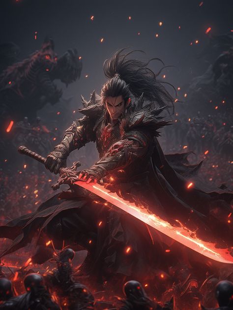 Chinese Swordsman, Chinese Warrior, Dark Fantasy Artwork, Comic Manga, Man Art, Cool Swords, Ancient Chinese, Male Art, Dnd Characters