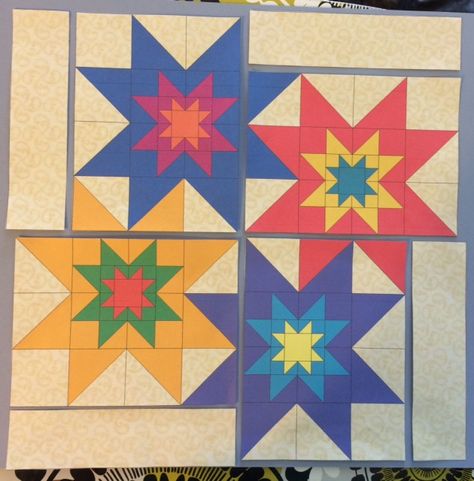 Lemoine Star Quilt Block, Summer Pinwheels, Quilted Stars, Foundation Quilting, Big Block Quilts, Bright Quilts, Stars Quilt, Cross Quilt, Barn Quilt Patterns