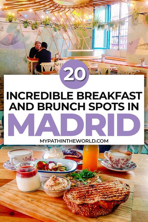 Where to eat in Madrid Spain: Madrid food guide for breakfast and brunch lovers (cafes & bakeries) Breakfast In Madrid, Madrid Food, Madrid Spain Travel, Backpacking Spain, Visit Madrid, European City Breaks, Spain Culture, Madrid Travel, Spain Madrid