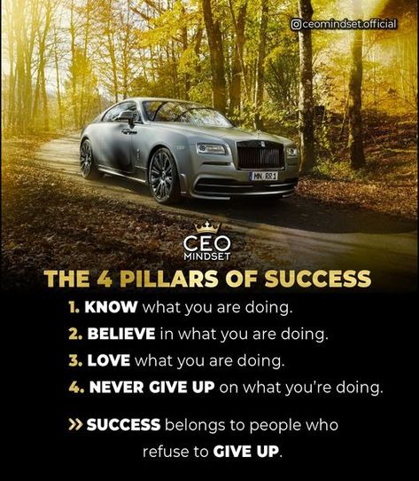 CEO Mindset - 🔥 Build these 4 pillars. 🔥 .⁣ .⁣ . .⁣ . #CEOmindset... | Facebook 4 Pillars, Ceo Mindset, Success Quotes, Motivational Quotes, Quotes