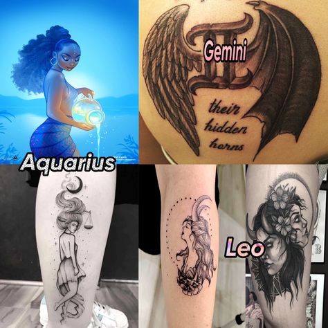 Upper Arm Zodiac Tattoo, Big Three, Upper Arms, Vision Board, Black Women, Black