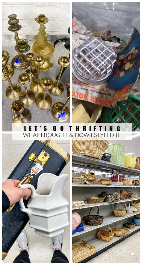 Thrift Store Kitchen Finds, Thrift To Style, Things To Store In Jars, Thrift Store Party Decor, Selling Thrift Store Finds, Boho Shop Ideas, Cool Thrift Store Finds, Thrift Store Staging, Thrift Store Decor Before And After