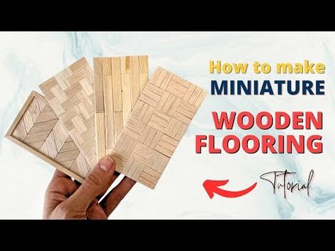 DIY Miniature Wooden Flooring | Dollhouse Flooring | Tutorial - YouTube Dollhouse Flooring Diy, Miniature Flooring, Miniature Woodworking, Dollhouse Flooring, Dollhouse Furniture Tutorials, Doll House Flooring, Barbie Items, Inlay Flooring, Floor Medallion