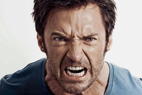 Check out Hugh Jackman Channel His Inner Wolverine in This Intense Audio-Recording Session Mad Face, Facial Expressions Drawing, Angry Expression, Emotion Faces, Expressions Photography, Wolverine Hugh Jackman, Face Study, Angry Face, 얼굴 그리기