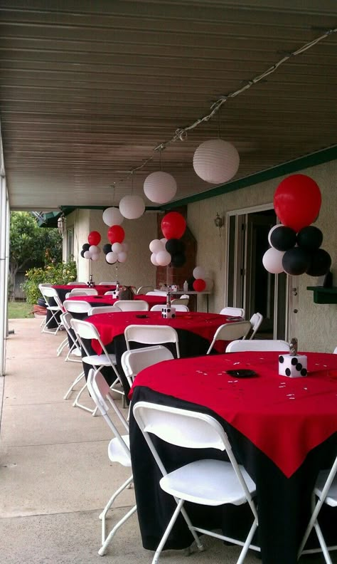 Red  and Black Party Casino Themed Centerpieces, Casino Birthday, Vegas Theme, Casino Party Decorations, Poker Party, Casino Decorations, Casino Royale Party, Vegas Party, Poker Night