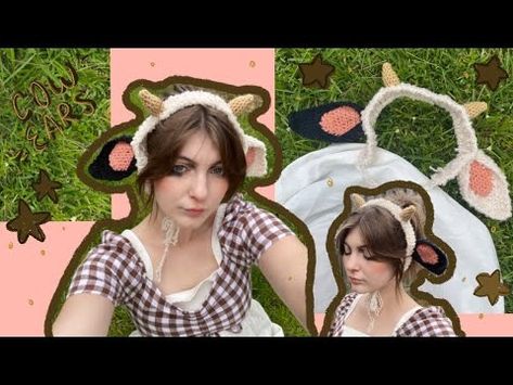 (105) Crochet Cow Ears Headband Tutorial! - YouTube Cow Ears Crochet, Cow Crochet Tutorial, Diy Cow Ears Headband, Crochet Cow Headband, Cow Ears Headband Crochet, Crochet Animal Ears Headband, Crochet Animal Ears, Cow Ear Headband, Cow Ears Headband