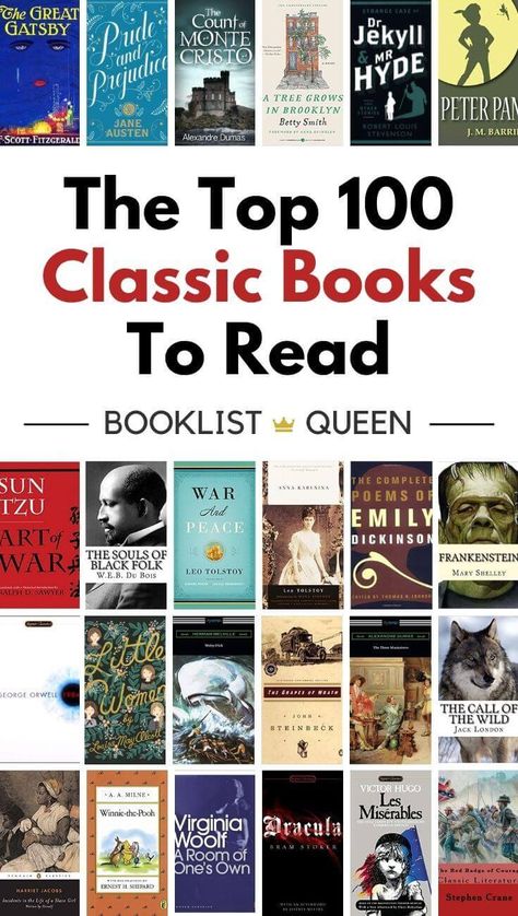 Best 100 Books Of All Time, Classic Book Reading List, 100 Must Read Books, 100 Classic Books To Read List, Literary Classics Book Lists, Classic Book List Must Read, 100 Classic Books To Read, Top 100 Books Of All Time, Old Books To Read Literature