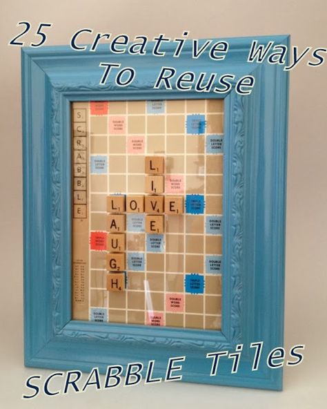 25 Creative Ways to Reuse Scrabble Tiles, DIY, Crafts Tile Picture Frame, Scrabble Letter Crafts, Scrabble Tile Art, Fabulously Frugal, Scrabble Tile Crafts, Scrabble Crafts, Scrabble Board, Scrabble Frame, Picture Frame Crafts