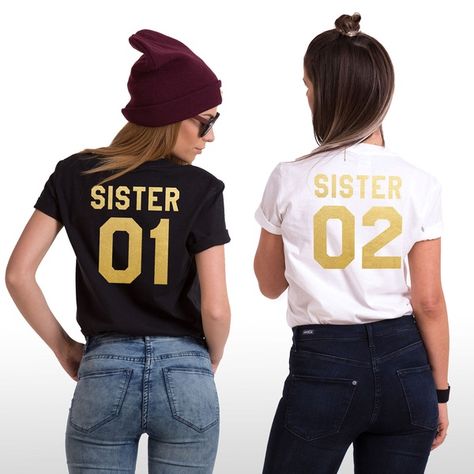 Sisters Shirts, Bff Outfits Matching, Funny Sibling Shirts, Friend T Shirts, Matching Sibling Shirts, Sister Trip, Best Friend T Shirts, Bff Shirts, Bff Stuff