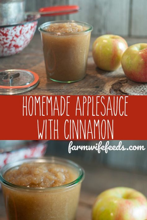 Super easy homemade applesauce with cinnamon from Farmwife Feeds-make a little or make a lot, great for canning! #apples #applesauce #canning #easy Easy Homemade Applesauce, Canning Apples, Crafts Stickers, Homemade Applesauce, Italian Soup, Berries Recipes, Best Comfort Food, Homemade Apple, Apple Crumble