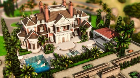 Mod The Sims - NO CC - Classic Manor Sims 4 Manor, Sims 3 Mansion, Sims 4 City Living, Classic Mansion, Sims 4 Houses Layout, Luxurious Mansion, Sims Freeplay Houses, Sims Houses, Sims 4 House Building