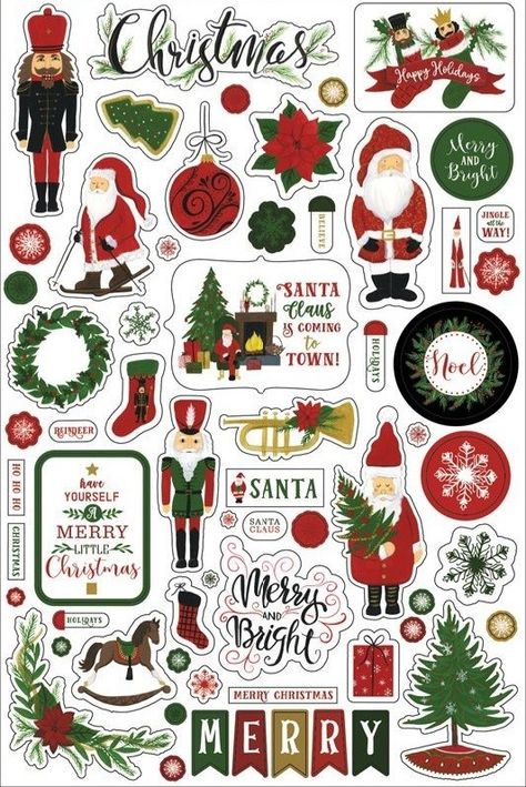 Christmas Stickers Printable, Merry Chistmas, Scrapbook Letters, Xmas Sticker, Png Pack, Holiday Scrapbook, Christmas Dreaming, Christmas Doodles, Bullet Journal Diy