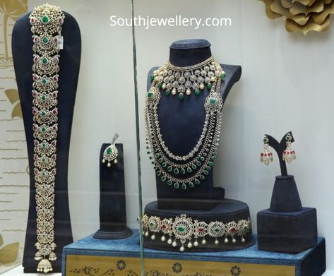 Diamond wedding jewellery set by PMJ Jewels Diamond Jada, Marriage Jewellery Set, Diamond Haram, Wedding Jewellery Set, Marriage Jewellery, South Indian Bridal Jewellery, Coffee Hair, Indian Jewelry Earrings, Artificial Jewelry