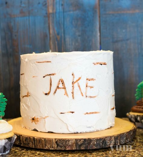 Camping Smash Cake, Camping Smash Cake 1st Birthdays, Lumberjack Cake Ideas, Woodland Smash Cake, One Happy Camper First Birthday Cake, One Happy Camper Smash Cake, Camp Themed Smash Cake, Lumberjack 1st Birthday Cake, Lumberjack First Birthday Smash Cake