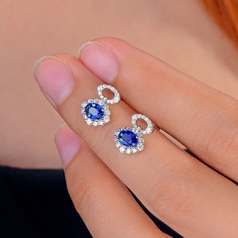 Cheap Earrings, White Gold Earrings Studs, White Gold Studs, Jewelry Design Drawing, Jeweled Earrings, Art Nouveau Jewelry, White Gold Earrings, Diamond Drop Earrings, Sapphire Earrings