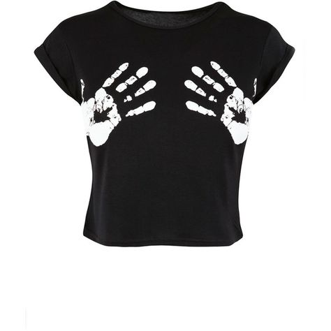 Black Handprint Crop T-shirt (240 MXN) ❤ liked on Polyvore featuring tops, t-shirts, shirts, crop tops, blusas, rayon shirts, short tops, cropped tops, short sleeve shirts and short sleeve tops Shirts Crop Tops, Shirts Crop, Tops Short Sleeve, Rayon Shirt, Crop T Shirt, Cropped Tops, Short Sleeve Tops, Short Sleeve Shirts, Hand Print