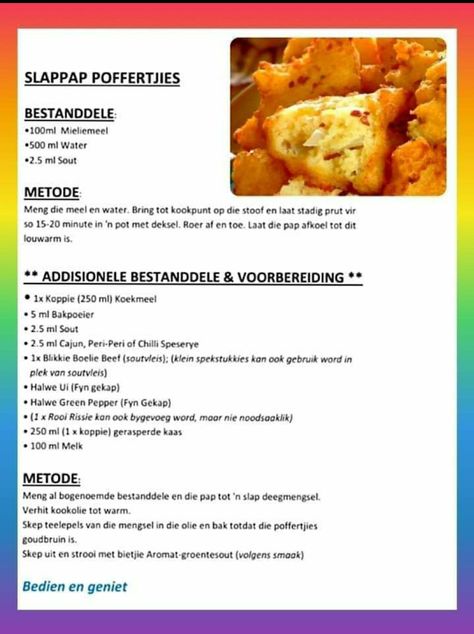 Kosblik Idees, Savoury Crepes, Rusk Recipe, Savory Muffins Recipes, South African Dishes, Savory Crepes, Dinner On A Budget, South African Recipes, Savoury Baking