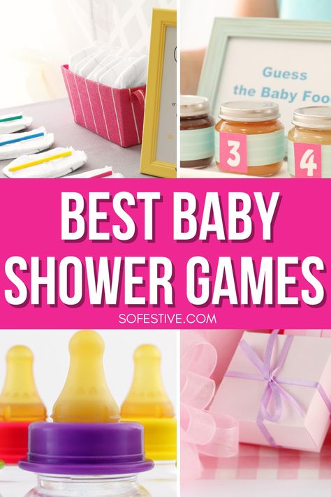 55 FUN Baby Shower Games (& Printables) for 2024- So Festive! Baby Shower Games For A Girl, Baby Shower Game Ideas For A Girl, Baby Shower Minute To Win It Games, Games For Baby Shower Girl, Cheap Baby Shower Games, Baby Shower Girl Games, Fun Baby Shower Games Hilarious, Simple Baby Shower Games