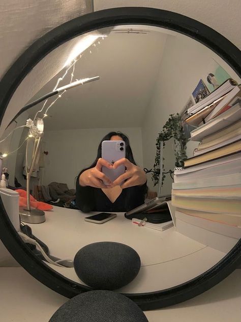 Click on the like to get one! Aesthetic Convex Mirror, Convex Mirror Selfie Room, Convex Mirror Aesthetic Room, Convex Mirror Bedroom Aesthetic, Street Mirror In Room, Convex Mirror Bedroom, Bedroom Selfie Ideas, Mirror Room Aesthetic, Convex Mirror Aesthetic