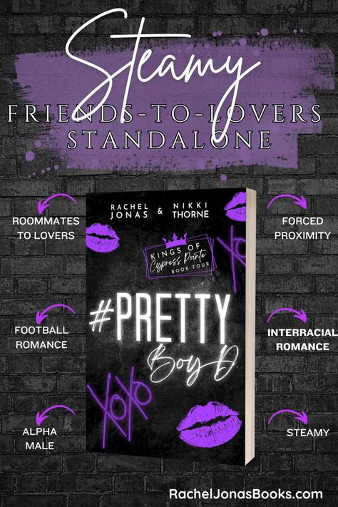 Love steamy friends-to-lovers romance with two besties fighting their attraction while sharing an apartment? One-Click now to read PRETTY BOY D and see what happens when a hot football star finds his beautiful best friend’s risqué bucket list 📚 Tropes: Friends-to-Lovers Romance | Sports Romance | Football Romance | Opposites Attract | Interracial Romance | Steamy | Jealous Possessive Hero | Standalone | New Adult Romance | Forced Proximity | Pure Heroine | College Romance Interracial Romance Books, Football Romance, Best Friends To Lovers, Sports Romance Books, College Romance, Friends To Lovers, Lovers Romance, Sports Romance, Opposites Attract