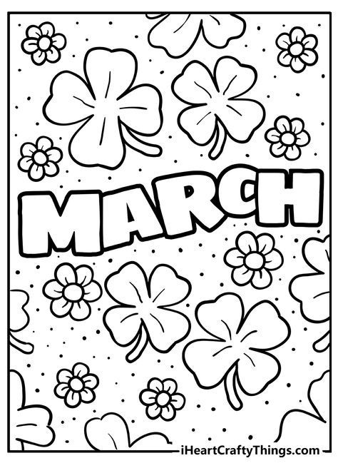 Pages For Coloring, March Printables For Kids, Lucky Charms Coloring Pages, March Colouring Pages, Easy Printable Coloring Pages, Preschool Spring Coloring Pages Free Printables, Free Color Sheets Printables, St Patricks Day Coloring Pages Preschool, Printable St Patricks Day Crafts