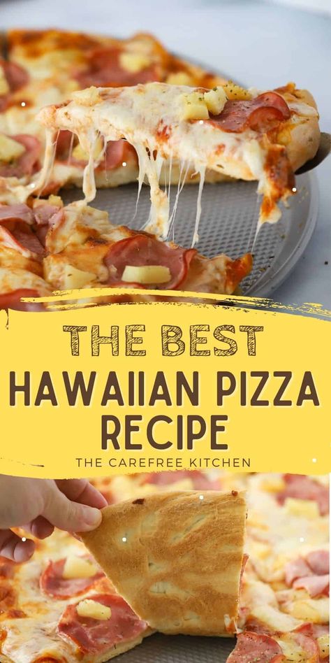 Canadian Bacon Pizza, Homemade Hawaiian Pizza, Hawaiian Pizza Recipe, Pineapple Pizza Recipes, Ham And Pineapple Pizza, Bacon Pineapple, Ham Pizza, Bacon Pizza, Pineapple Pizza