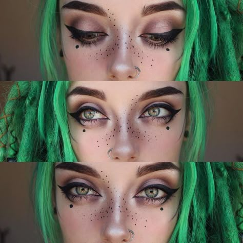 Elven Makeup, Star Wars Makeup, Halloween Makeup Witch, Fae Aesthetic, Punk Makeup, Witch Makeup, Rave Makeup, Halloween Makeup Inspiration, Rain Storm