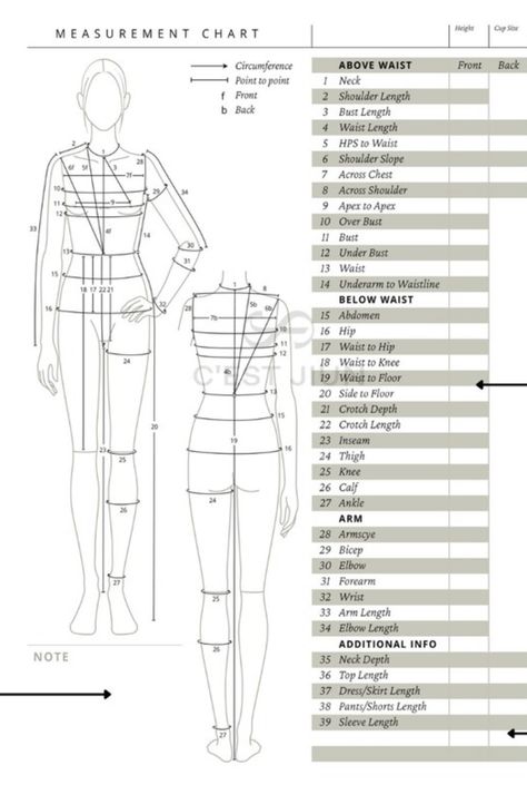 Fashion Technical Sheet, Measurement Form For Sewing, Technical Drawing Fashion Template, Measurement Book For Tailors, Techpacks Fashion Template, Sewing Planner Printable, Mannequin Drawing, Fashion Model Drawing, Pattern Drafting Tutorials