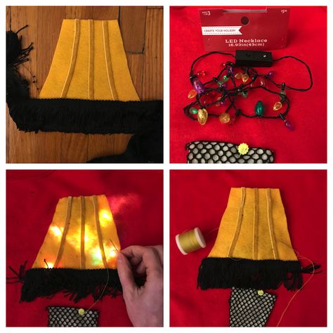 DIY: A Christmas Story Inspired Ugly Sweatshirt 🎄👢🛋 — New Dress A Day A Christmas Story Ugly Sweater, Diy Christmas Tree Sweater, Christmas Story Ugly Sweater Diy, Christmas Skirt Diy, Cute Ugly Christmas Sweater Diy, Gingerbread Ugly Sweater Diy, Leg Lamp Costume Diy, Tacky Christmas Sweater Diy, Christmas Story Costume