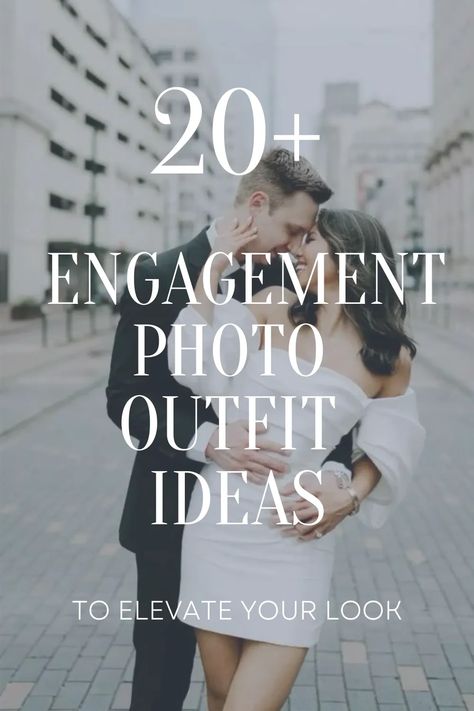 I'm excited to share a round up of engagement photo outfits you can style for your engagement session! There's something for every style. Engagement Photos Outfits For Him, Engagement Photos Sweater Dress, Men’s Engagement Picture Outfit, Jean Engagement Outfit, Engagement Photos With Dress, Engagement Photos For Wedding Invitation, Chic Engagement Photo Outfits, Men’s Engagement Photo Outfits Winter, Inspo Engagement Photos