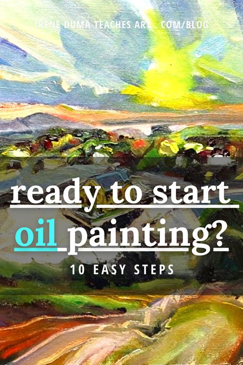 How To Oil Paint For Beginners, Oil Painting Easy Simple, Oil Painting Landscape Beginners, Beginner Oil Painting Ideas, Beginner Oil Painting, Oil Painting Ideas For Beginners, Oil Painting Basics, Learn Oil Painting, Painting Basics