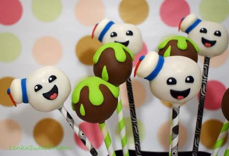 Ghostbusters cakepops. Ghostbusters Cake Pops, Ghostbusters Birthday Cake, Ghostbusters Cake, Ghostbuster Party, Ghost Busters Birthday Party, Ghostbusters Birthday, Ghostbusters Birthday Party, Cake Popsicles, Ghostbusters Party