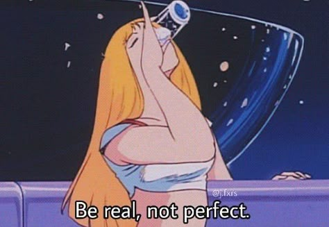 Drinking Animation, Be Real Not Perfect, Real Not Perfect, Shotting Photo, Anime Gifs, Arte Inspo, Cartoon Quotes, 90s Anime, Aesthetic Gif