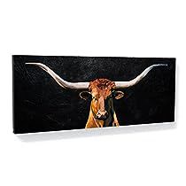 Longhorn Canvas, Texas Longhorn Cow, Animal Home Decor, Cow Art Print, Barn Wall Art, Longhorn Cow, Animal Home, Bull Cow, Cow Decor